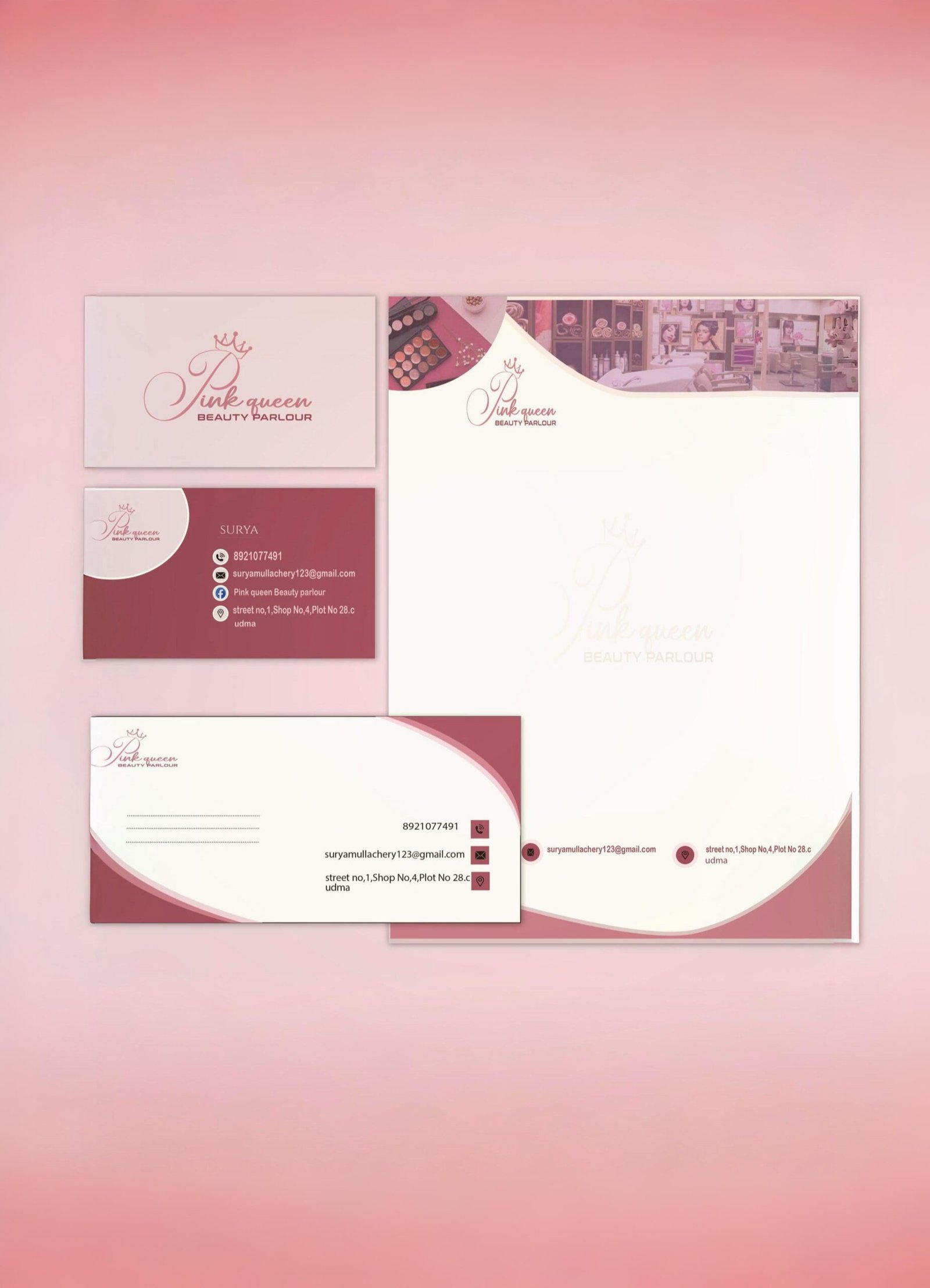 Home envelope,visiting card,letterhead on one frame